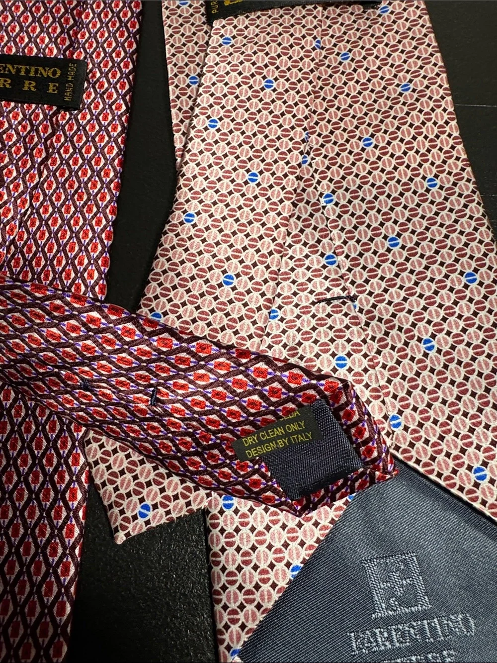 Farentino Ferre mens Italian vintage luxury neck tie lot bundle 4 silk ties EUV